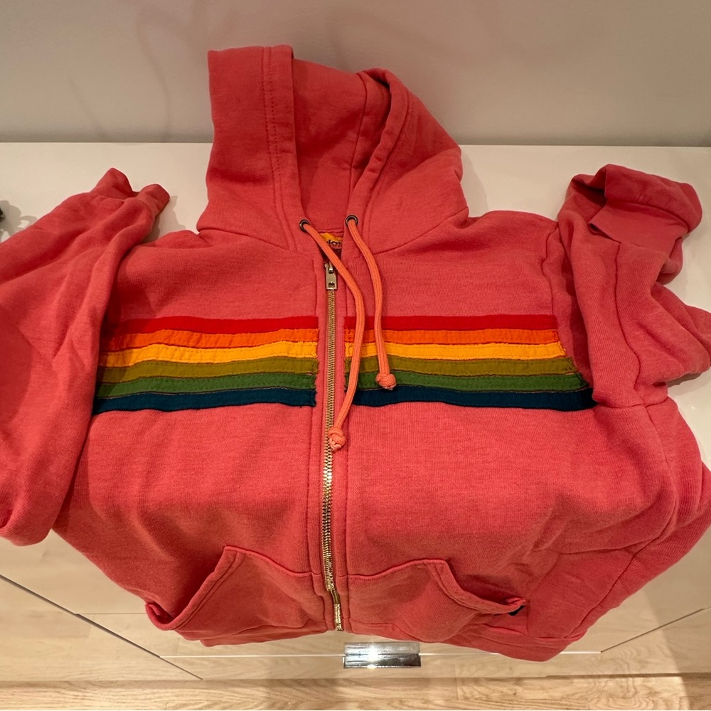 Aviator Nation Zip Hoodie Size Extra Small Pink